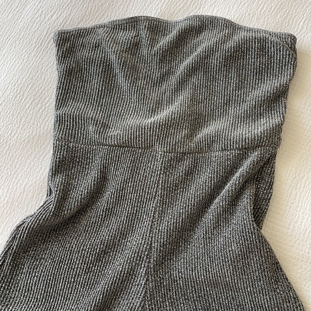 PrettyLittleThing Silver Bandeau Jumpsuit